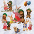 Assemble Peel and Stick Stickers Decals for Wall, Luggage and More. Rabbit...