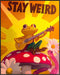 Posterizer 1 pcs-weird frog playing music in psychedelic nature-stay weird 1-Fantasy & Fiction Art-Comedy Art-Living Room Bedroom Decor- unframed ...