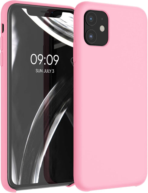 kwmobile Case Compatible with Apple iPhone 11 Case - TPU Silicone Phone Cover with Soft Finish - Light Pink...