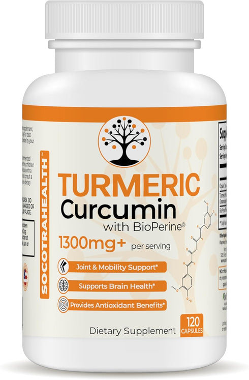 Turmeric Curcumin Supplement with 95% Standardized Curcuminoids and Black Pepper Extract - Mobility and Joint Support - Antioxidant Benefits - 120...