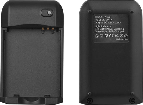 Andoer NP-6L Battery Charger with LED Indicator Light + 2 x NP-6L 3.7V 700mAh Batteries with USB Charging Cable......