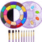 BOBISUKA Face Body Paint Palette Set, 24 Colors SFX Painting Makeup Kit + 10pcs Purple Artist Brushes, Large Black & White Pan, Neon Camo Oil Pain...