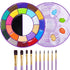 BOBISUKA Face Body Paint Palette Set, 24 Colors SFX Painting Makeup Kit + 10pcs Purple Artist Brushes, Large Black & White Pan, Neon Camo Oil Pain...
