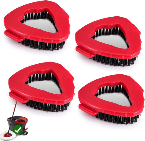 4 Pack Spin Mop Replace Head Base Scrub Mop Brush Head Replacement Shower Floor Scrubber, Stiff Bristle Shower Brush Scrubbing Brush Cleaning Brus...