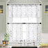 MRTREES Sheer Tier Curtains White, Voile Bathroom Tiers Rod Pocket, Leaves Embroidery Bedroom Curtain Panels Half Window Treatment for Living Room...