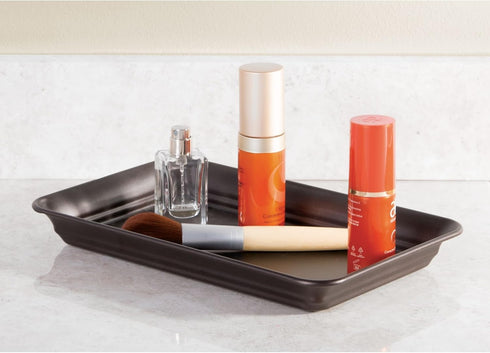 iDesign Metal Vanity Tray, Non-Slip Guest Towel Board for Cosmetics,Makeup,Jewelry,Keys,Bathroom,Kitchen,Office,Craft Room,Countertops,Closets Sto...