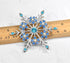 Gyn&Joy Women's Aqua Blue Austrian Crystal Snowflake Brooch Pin Holiday Winter Silver-Tone BZ188...