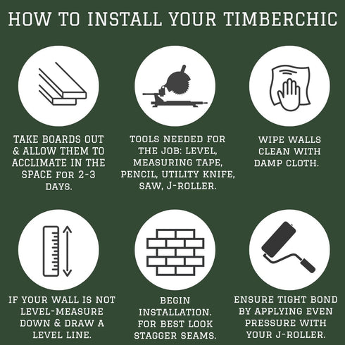 Timberchic DIY Reclaimed Wooden Wall Planks - Simple Peel & Stick Wall Covering Application for DIY Accent Wall & Home Improvement - Modern, Premi...
