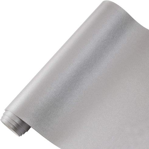 RAMYA Smooth Solid Color Faux Leather Sheets (7.8 "X53") PU Leather is Very Suitable for Making DIY Earrings, Making Crafts, Bows, Sewing (Silver)...