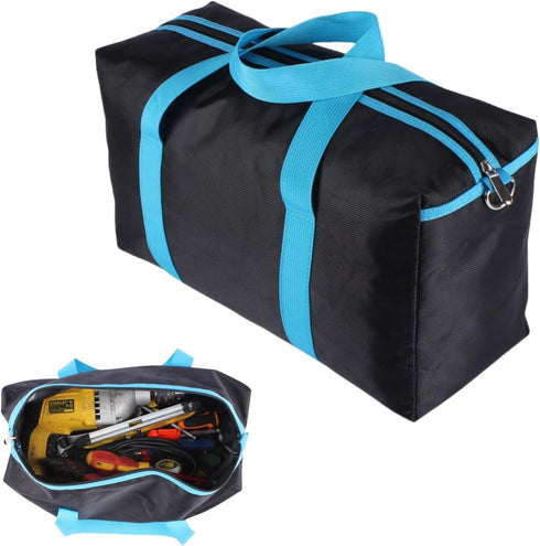 Wide Mouth Tool Bag, Heavy Duty Tool Bag for Men, High Capacity Tool Tote Bag for Electricians, Multipurpose Power Tool Bag Organizer for Mechanic...