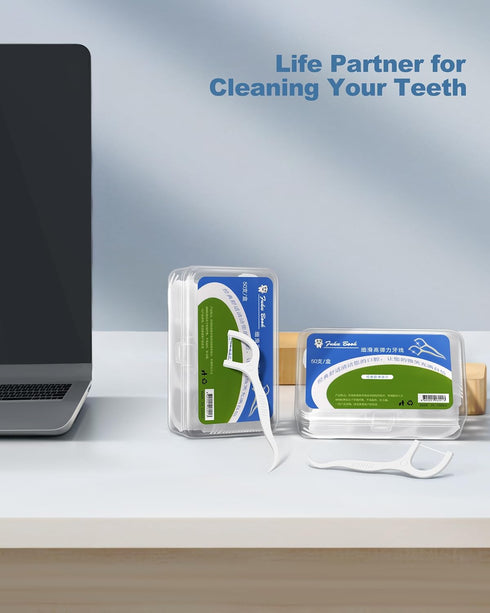 Estefanlo Floss Picks, 124 Count Dental Floss Picks, Tooth Picks Flossers with 2 Dental Floss Dispenser, Refillable Floss Pick Holder Set Perfect ...