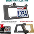Aootf Carbon Fiber License Plate Frame- Black Aluminum Slim Car Tag Cover Printed Carbon Patterns, Heavy Duty Holders for Front & Rear, Mount Hard...