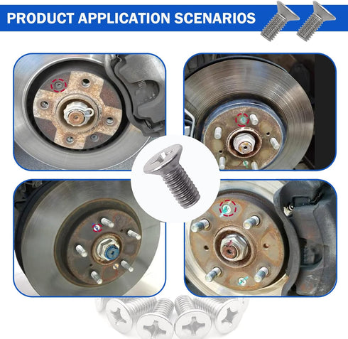 4pcs Stainless Steel Brake Disc Rotor Screws 93600-06014-0H- Compatible With Honda, Acura, Hyundai and Kia Models, Stainless Steel Retaining Screw...