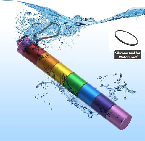 Portable Pill Case Keychain Waterproof 7 Days Pill Holder Travel Pill Container Portable Medicine Keychain Daily Airtight Pill Organizer for Outdo...