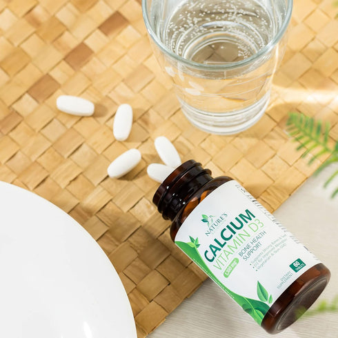 Calcium 1200 mg Plus Vitamin D3, Bone Health & Immune Support - Nature's Calcium Supplement with Extra Strength Vitamin D for Extra Strength Carbo...