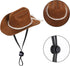 Dog Cowboy Hat Dog Cowboy Costume for Small Pet Dogs Cat Cowboy Hat with Bandana Scarf Set Party Accessories (Brown)...