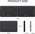 iClever Portable Keyboard, Foldable Bluetooth Keyboard with Stand Holder, USB-C Charge, PU Leather, Tactile Typing Feedback, Pocket-Size Folding K...