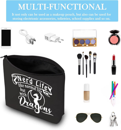 Tabletop Board Games Gift D D Role Playing Storage Bag D D Dice Bag Gift for Dragons Gamer (Nerd Life)...