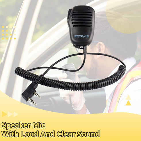 Retevis RB26 Walkie Talkie Speaker Mic,for RT68 RT22 H777S RT17 RT15, Compatible with BAOFENG UV-5R BF-F8HP UV-5G Plus Samcom FPCN30A pxton 2 Way ...