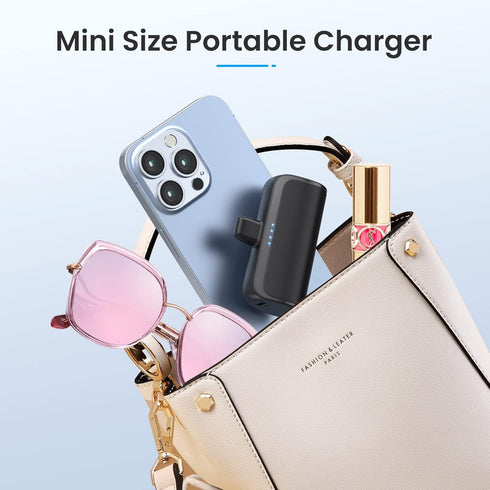 Small Portable Charger 5200mAh for iPhone, Ultra Compact 20W PD Fast Charging Power Bank,Cute Mini Battery Pack Backup Charger Compatible with iPh...
