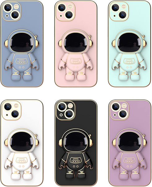 COOWEEK 6D Plating Astronaut Hidden Stand Case Cover for iPhone 13,Cute Phone Case with Camera Lens Protector Cover,Purple,6.1 Inch......