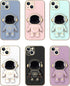 COOWEEK 6D Plating Astronaut Hidden Stand Case Cover for iPhone 13,Cute Phone Case with Camera Lens Protector Cover,Purple,6.1 Inch......