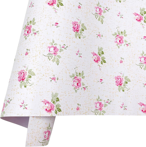 SimpleLife4U Pink Rose Furniture Protect Paper Removable Shelf Liner for Kitchen Cabinet Dresser Drawer Covering...