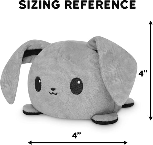 TeeTurtle - The Original Reversible Bunny Plushie - Pink Floral Ears - Cute Sensory Fidget Stuffed Animals That Show Your Mood, 4 Inch...