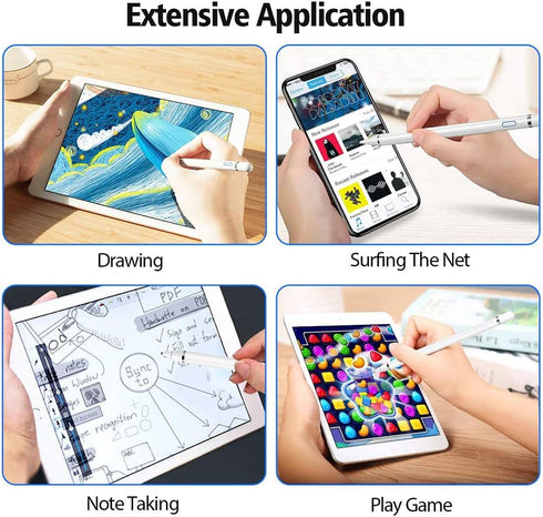 Active Stylus Pen Compatible with Apple,Stylus Pens for Touch Screens,1.5mm Fine Point Digital Pen,Rechargeable Stylus for iPad/iPad Pro/Air/Mini/...