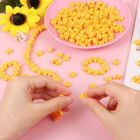100pcs Baseball Beads Baseball Polymer Clay Bead,Baseball Softball Beads Charms Sports Ball Spacer Beads DIY Beads for Necklace Bracelet Jewelry H...
