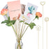 Sunnyray 30 Pieces Metal Wire Floral Picks Wire Place Card Holder Stand 13 Inch Table Name Number Picture Clips Menu Note Memo Holder for Wedding ...