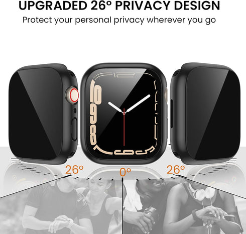 Tensea for Waterproof Apple Watch Screen Protector Case SE2 Series SE 6 5 4 44mm Accessories, iWatch Protective PC Face Cover Built-in Tempered Gl...