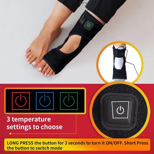 CREATRILL Heated Achilles Tendonitis/Plantar Fasciitis Foot Ankle Wrap With 3 Level Controller, Pad for moist heat Therapy, injuries Pain Relief f...