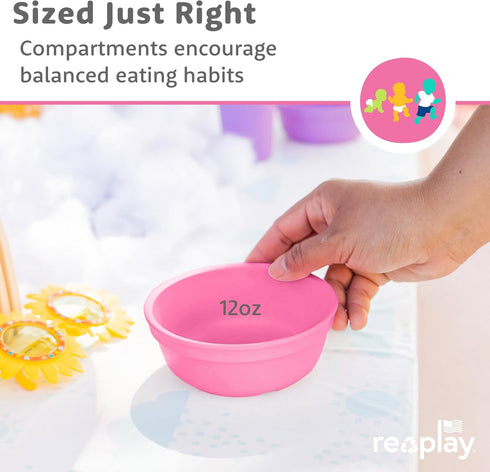 Re-Play 12 Oz. Toddler Bowls for Snack and Everyday Dining - Dishwasher and Microwave Safe - Made in USA - Set of 3-5.75" x 5.75" x 2" - Easter...