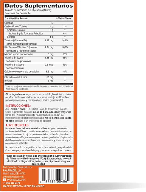 GirafKids Appetite Vitamins for Kids – 8Fl Oz Appetite Boost Syrup – L-Lysine, Inositol, Calcium and Vitamins – Orange Flavor – Premium Energy Boo...
