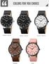 Mens Simple Leather Watch 40mm Dial Casual Business Watch Analog Reloj de Hombre...