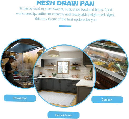 1 Set Mesh Drain Pan Oil Draining Net Egg Steamer Rack Stovetop Barbecue Grill Fried Food Serving Tray Roasting Pans for Ovens Stainless Steel Foo...