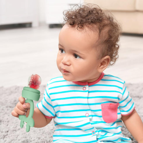 2 Sets Silicone Breastmilk Popsicle Molds with Baby Food Feeder, BPA Free Fruit Feeder Pacifier with Frozen Ice Tray for Baby Feeding Safely, Infa...