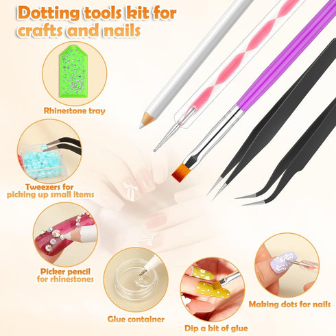 B-7000 Fabric Glue for Rhinestones, Cridoz Clear Jewelry Glue Bead Adhesive with Precision Tip Craft Glue with Rhinestones Picking Tools for Cloth...