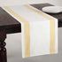 Saro Lifestyle Striped Design Cotton Table Runner, 16"x72", Yellow...