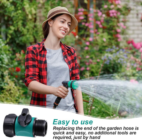 Garden Hose Shut off Valve Plastic Connect Water Hose Turn off Valve Garden Hose Connector Set with 6 Piece Anti Leak Valve Standard 3/4 Inch Thre...