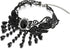 COOLSTEELANDBEYOND Gothic Victorian Nostalgic Black Lace Choker Necklace with Dangling Black Bead Charms Link Chain...
