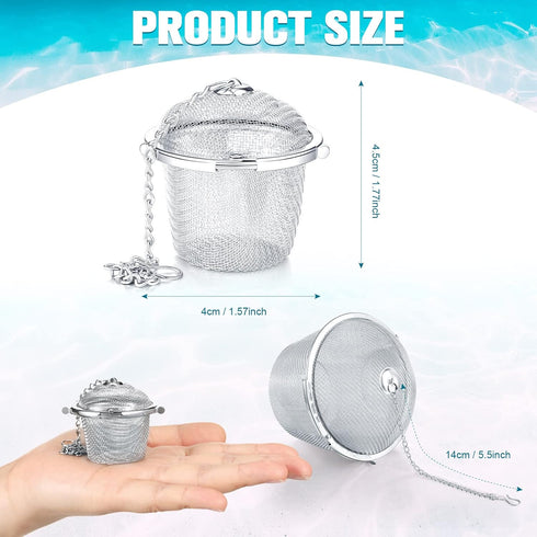 6 Pcs Ultrasonic Watch Parts Cleaner Baskets Stainless Steel Jewelry Steam Cleaner Ultrasonic Parts Cleaner Basket Mesh Ball Cleaning Small Holder...