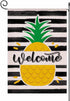 Welcome Summer Pineapple Stripes Garden Flag,Hello Summer Cute Double Sided Seasonal Burlap Flag for Yard Lawn Outdoor Decor 12.5x18 inch...