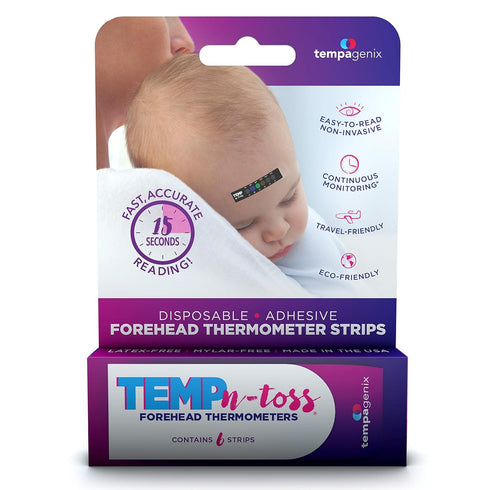 Fast Reading Disposable Forehead Thermometer Strips - Temp-N-Toss for Accurate & Hygienic Baby Temperature Measurement - Easy to Use and Reliable ...