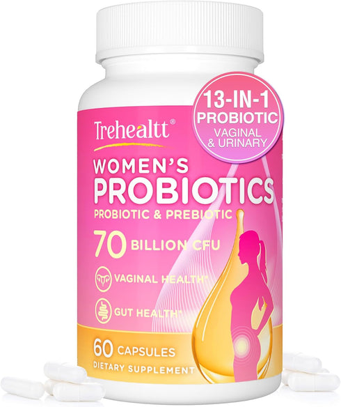 Vaginal Probiotics, 13-in-1 Womens Probiotic, PH Balance with 70 Billion CFU Women Probiotic & Prebiotic & D-Mannose, for Healthy Vaginal Odor & F...