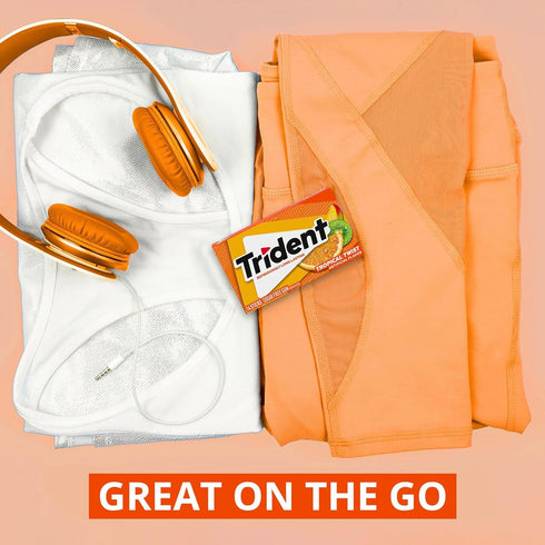 Trident Tropical Twist Sugar-Free Chewing Gum, 3 Packs of 14 Pieces (42 Total Pieces)...