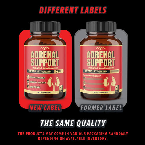 agobi 7in1 Adrenal Support Supplement - Concentrated Ashwagandha, Panax Ginseng, Rhodiola Rosea & More - 60 Capsules for 2 Month...