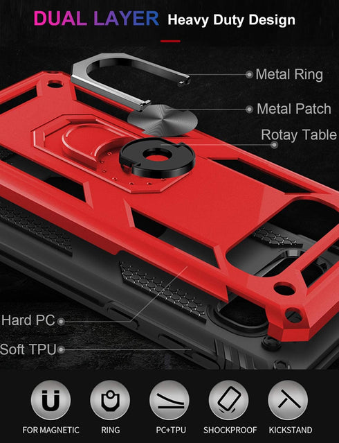 LUMARKE Samsung Galaxy S10 Plus Case, Red, Military Grade, 16ft. Drop Tested, Magnetic Ring Kickstand, Compatible with Car Mount Holder Protective...