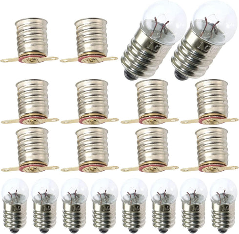 10pcs E10 Mini Light Bulbs 1.5V 0.3A Physical Electrical Experiment Screw Base Indicator Light Incandescent Bulb Old-Fashioned Flashlight Lamp...